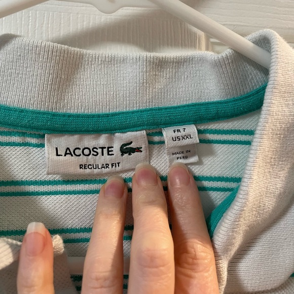 Lacoste Stripped Polo Size XL - Picture 3 of 7